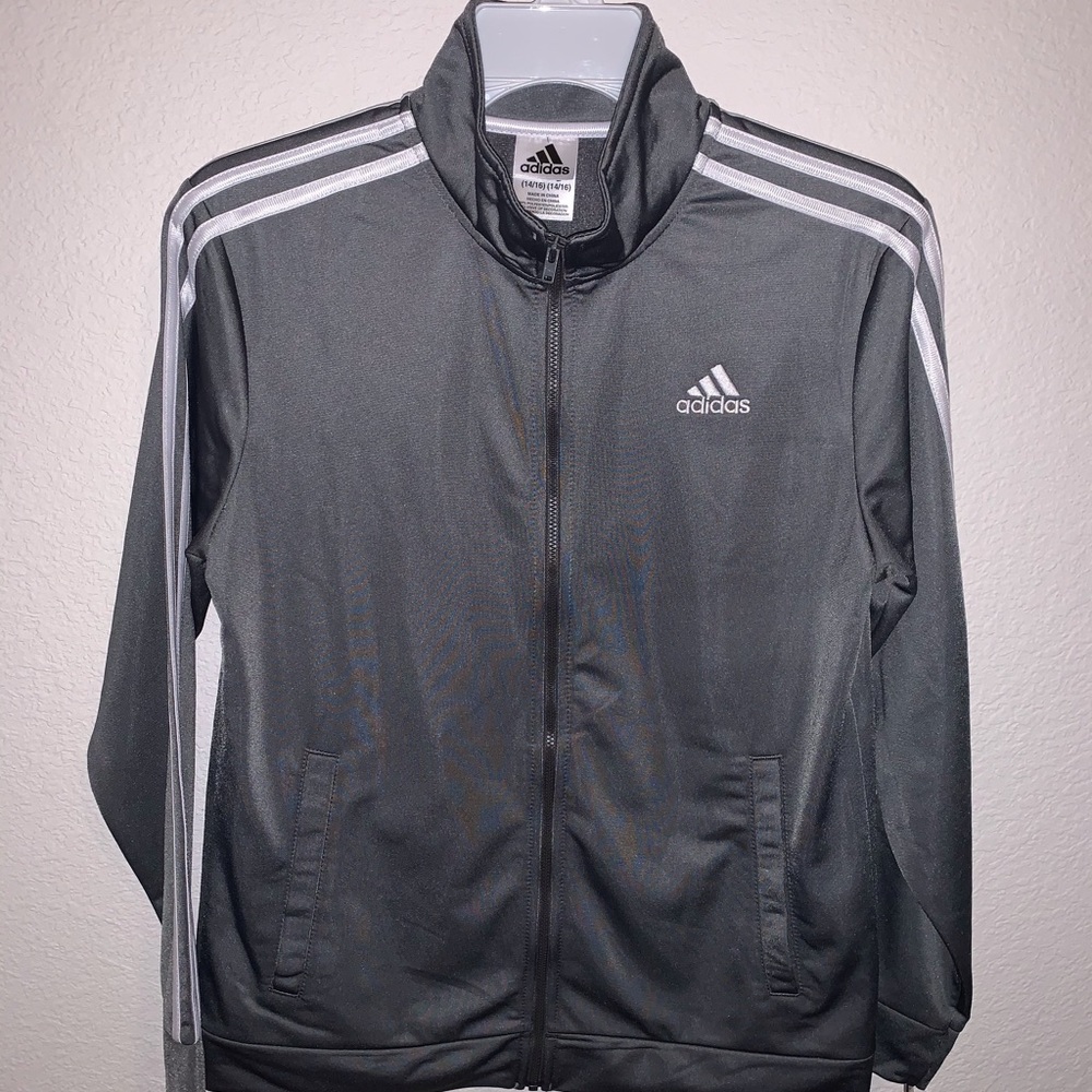 Gray adidas track jacket